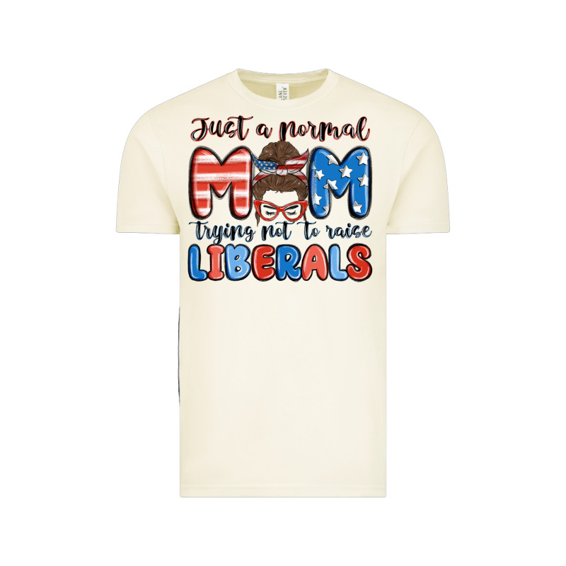 Just A Normal Mom Trying Not To Raise Liberals Vintage Tee by MaliasSmallBusiness | Teevron