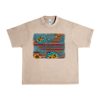 French Oak sunflower gemstone serape background Urban Heavy Tee - AdoDesignShop