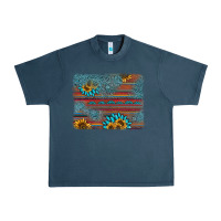 Midnight Navy sunflower gemstone serape background Urban Heavy Tee - AdoDesignShop
