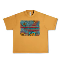 Peanut Butter sunflower gemstone serape background Urban Heavy Tee - AdoDesignShop