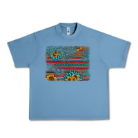 Pebble Blue sunflower gemstone serape background Urban Heavy Tee - AdoDesignShop