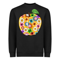 Black colorful flora apple teacher Heavyweight Sweatshirt - NancyCooperArtShop