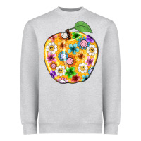 Heather Grey colorful flora apple teacher Heavyweight Sweatshirt - NancyCooperArtShop