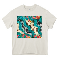 Cream turquoise glitter cowhide Heavy Core Tee - JahusDesignShop