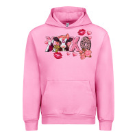 Fuchsia Pink Xoxo Baby Cow Valentine's Day Urban Hoodie - FaDigitalArtStudio