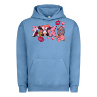 Pigment Pebble Blue Xoxo Baby Cow Valentine's Day Urban Hoodie - FaDigitalArtStudio