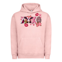 Pigment Salmon Xoxo Baby Cow Valentine's Day Urban Hoodie - FaDigitalArtStudio