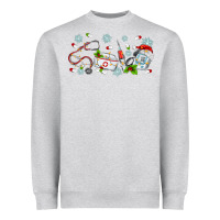 Heather Grey christmas nurse Heavyweight Sweatshirt - MaliasSmallBusiness