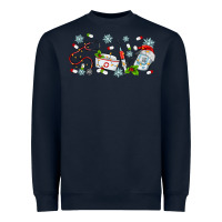 Navy christmas nurse Heavyweight Sweatshirt - MaliasSmallBusiness
