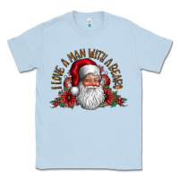 Dusty Blue i love a man with beard Classic Tee - CowhideDigitalArt