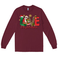 Burgundy love christmas black santa Long Sleeve Tee - MaliasSmallBusiness