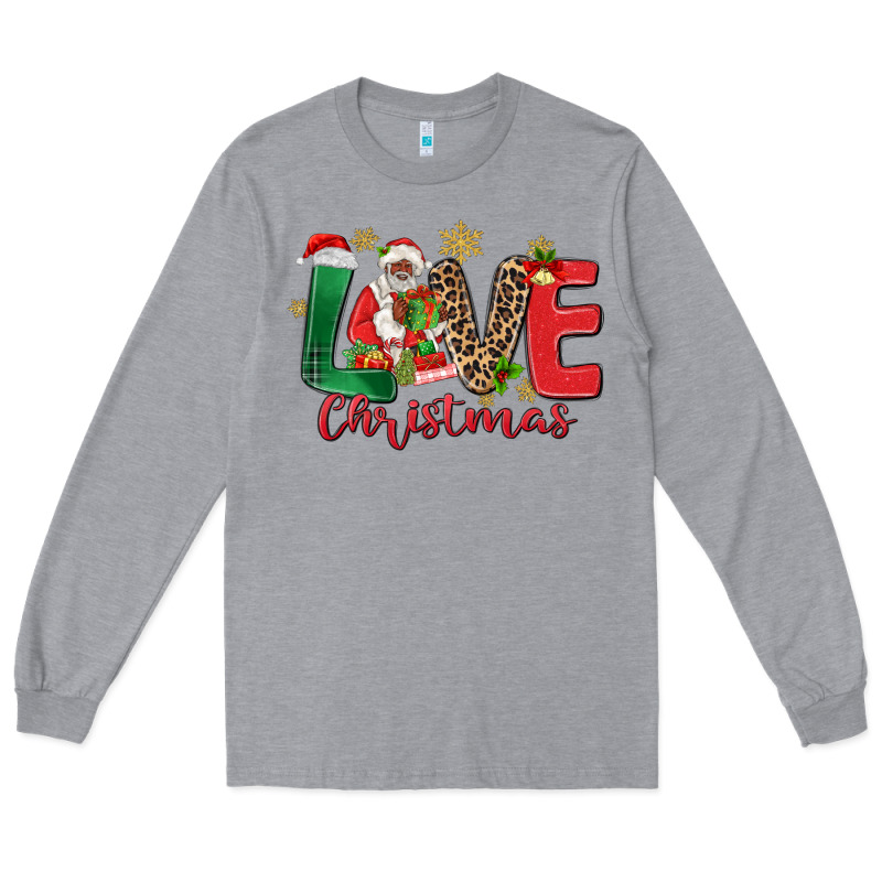 Love Christmas Black Santa Long Sleeve Tee by MaliasSmallBusiness | Teevron