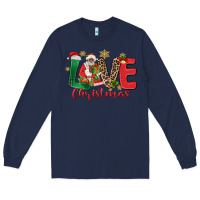 Navy love christmas black santa Long Sleeve Tee - MaliasSmallBusiness