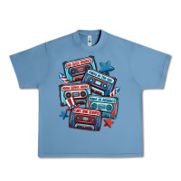Pebble Blue usa america cassette tapes Urban Heavy Tee - MaliasSmallBusiness