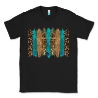 Black glitter turqoise leopard tooled leather background Classic Tee - RanaPortraitStore
