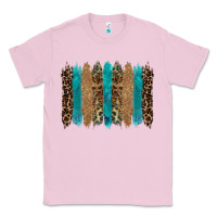 Bubblegum Pink glitter turqoise leopard tooled leather background Classic Tee - RanaPortraitStore
