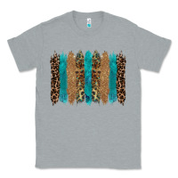 Heather Grey glitter turqoise leopard tooled leather background Classic Tee - RanaPortraitStore