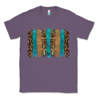 Lavender glitter turqoise leopard tooled leather background Classic Tee - RanaPortraitStore