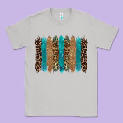 Glitter Turqoise Leopard Tooled Leather Background Classic Tee Designed By Ranaportraitstore