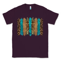 Plum glitter turqoise leopard tooled leather background Classic Tee - RanaPortraitStore