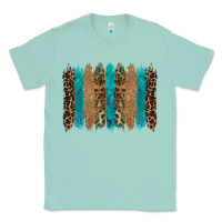 Seafoam glitter turqoise leopard tooled leather background Classic Tee - RanaPortraitStore