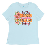 Baby Blue be the reason someone smiles today Ladies Tee - JahusDesignShop