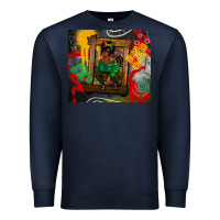 Navy juneteenth black woman fashion girl Premium Sweatshirt - CowGirlArtShop
