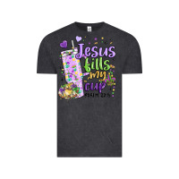 Vintage Black mardi gras jesus fills my cup Vintage Tee - MaliasSmallBusiness