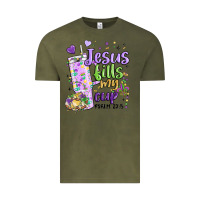 Vintage Olive mardi gras jesus fills my cup Vintage Tee - MaliasSmallBusiness