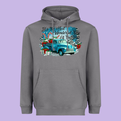 Its The Wonderful Time Of The Year Truck Heavyweight Hoodie Designed By Cowgirlartshop