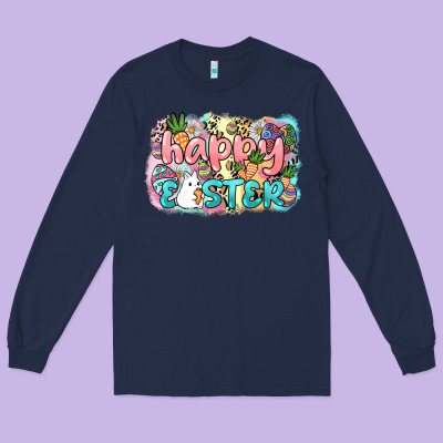 Happy Easter Long Sleeve Tee Designed By Nancycooperartshop