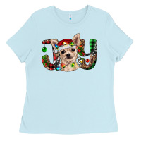 Baby Blue Christmas chihuahua joy Ladies Tee - RanaPortraitStore