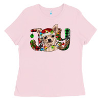 Bubblegum Pink Christmas chihuahua joy Ladies Tee - RanaPortraitStore