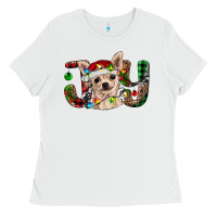 White Christmas chihuahua joy Ladies Tee - RanaPortraitStore