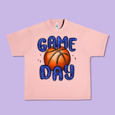 Game Day Basketball Urban Heavy Tee Designed By Maliassmallbusiness