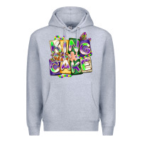 Heather Grey king cake mardi gras Premium Hoodie - CowGirlArtShop