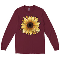 Burgundy watercolor sunflower Long Sleeve Tee - JahusDesignShop