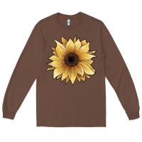 Chestnut watercolor sunflower Long Sleeve Tee - JahusDesignShop