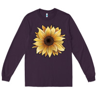 Plum watercolor sunflower Long Sleeve Tee - JahusDesignShop
