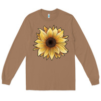 Toasted Coconut watercolor sunflower Long Sleeve Tee - JahusDesignShop