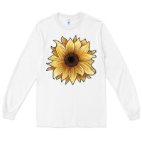 White watercolor sunflower Long Sleeve Tee - JahusDesignShop