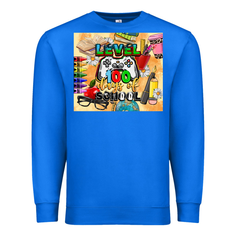 Level 100 Days Of School Premium Sweatshirt by CowGirlArtShop | Teevron