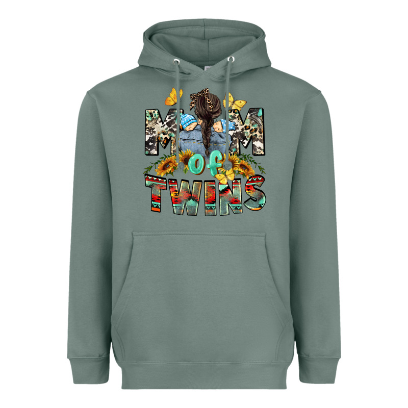 Mom Of Twins Boys Mother's Day Heavyweight Hoodie by CowGirlArtShop | Teevron