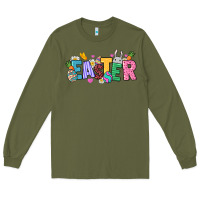 Army Green Easter Long Sleeve Tee - NancyCooperArtShop