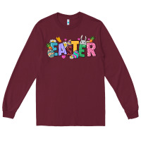 Burgundy Easter Long Sleeve Tee - NancyCooperArtShop