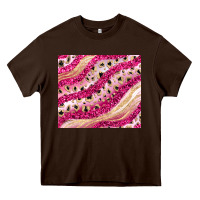 Chocolate Brown pink glitter Heavy Core Tee - JahusDesignShop