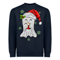 Navy merry christmas ghost Heavyweight Sweatshirt - MaliasSmallBusiness