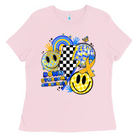 Bubblegum Pink retro down syndrome awareness Ladies Tee - JahusDesignShop
