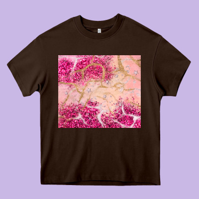 Pink Glitter Heavy Core Tee Designed By Jahusdesignshop
