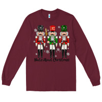 Burgundy Nuts About Christmas Long Sleeve Tee - MaliasSmallBusiness
